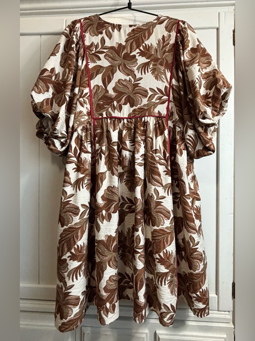 Gigio Floral Babydoll Mini Dress Medium Puff Sleeve Pockets Lined Boho NWOT - Picture 7 of 12